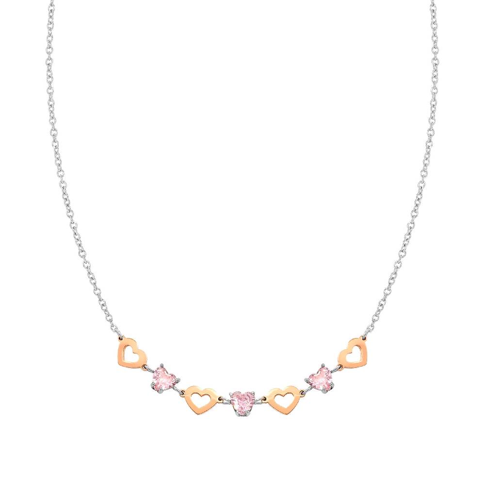 Nomination Collana Principessina pietre rosa e cuori Offerta Anniversario