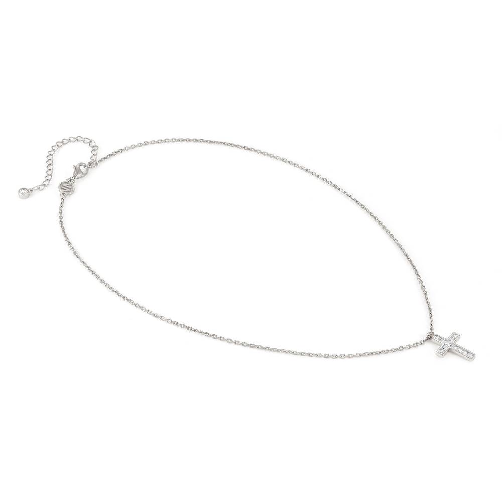 Nomination Collana Carismatica Croce in Argento e Cubic Zirconia bianchi Online Outlet