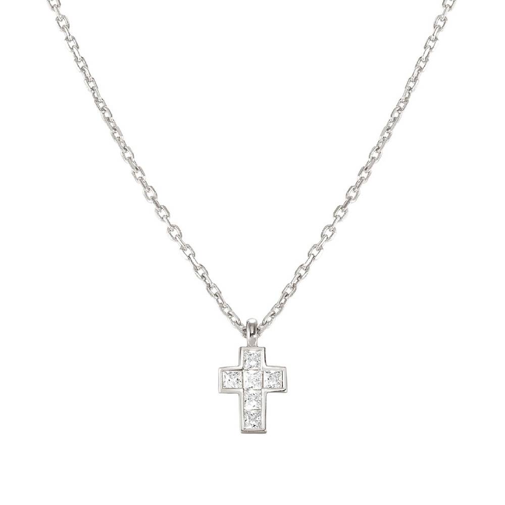 Nomination Collana Carismatica Croce piccola in Argento e pietre bianche