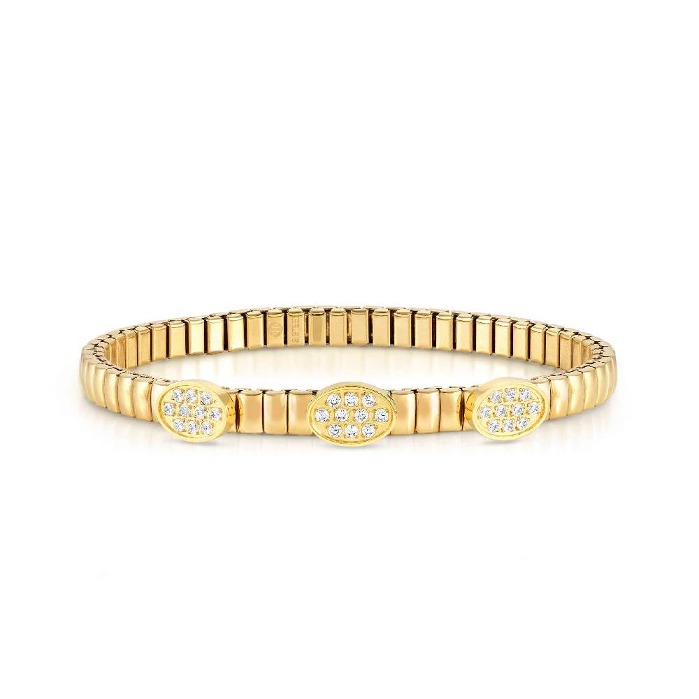 Nomination Bracciale Extension in PVD giallo con 3 Ovali