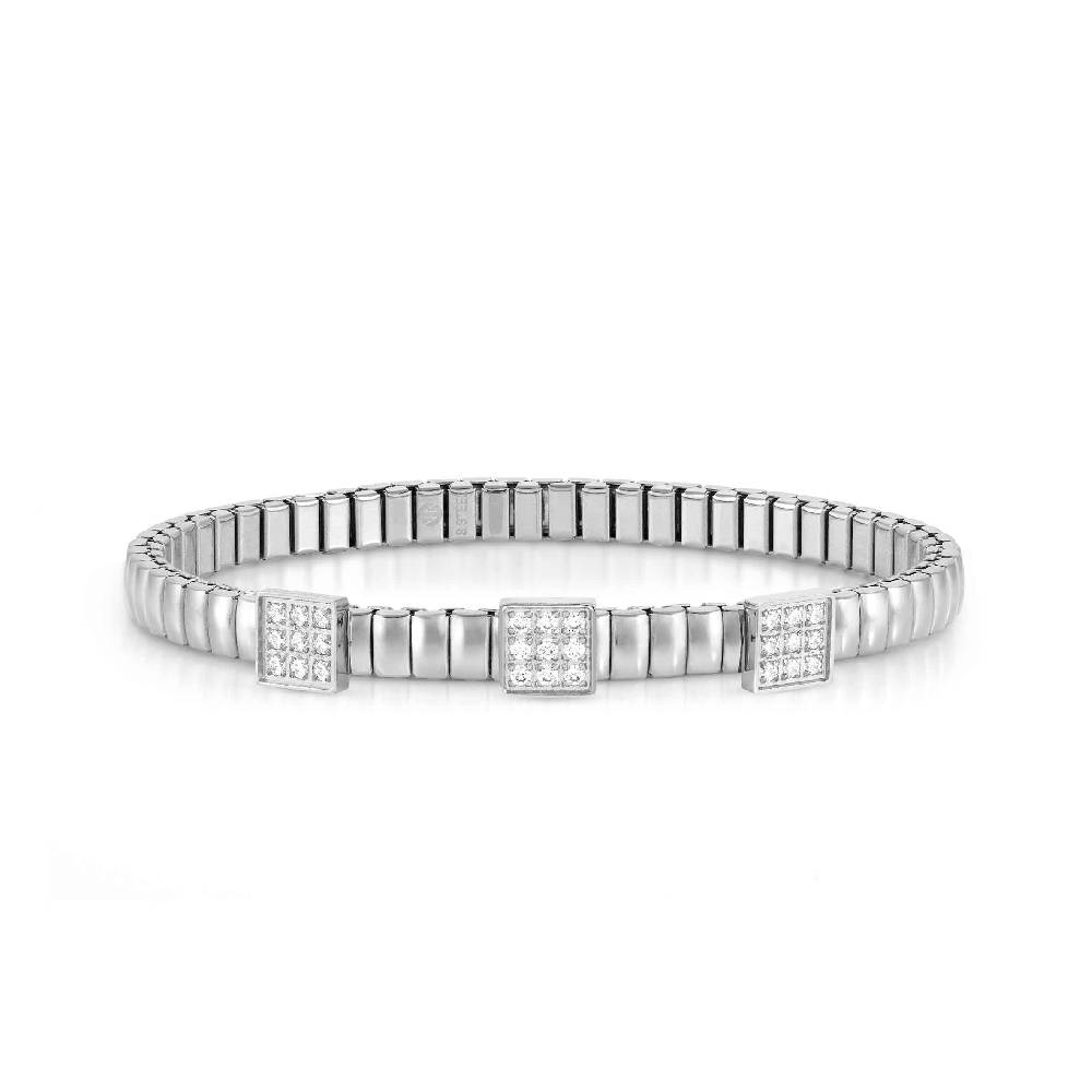 Nomination Bracciale Extension in Acciaio con 3 Quadrati