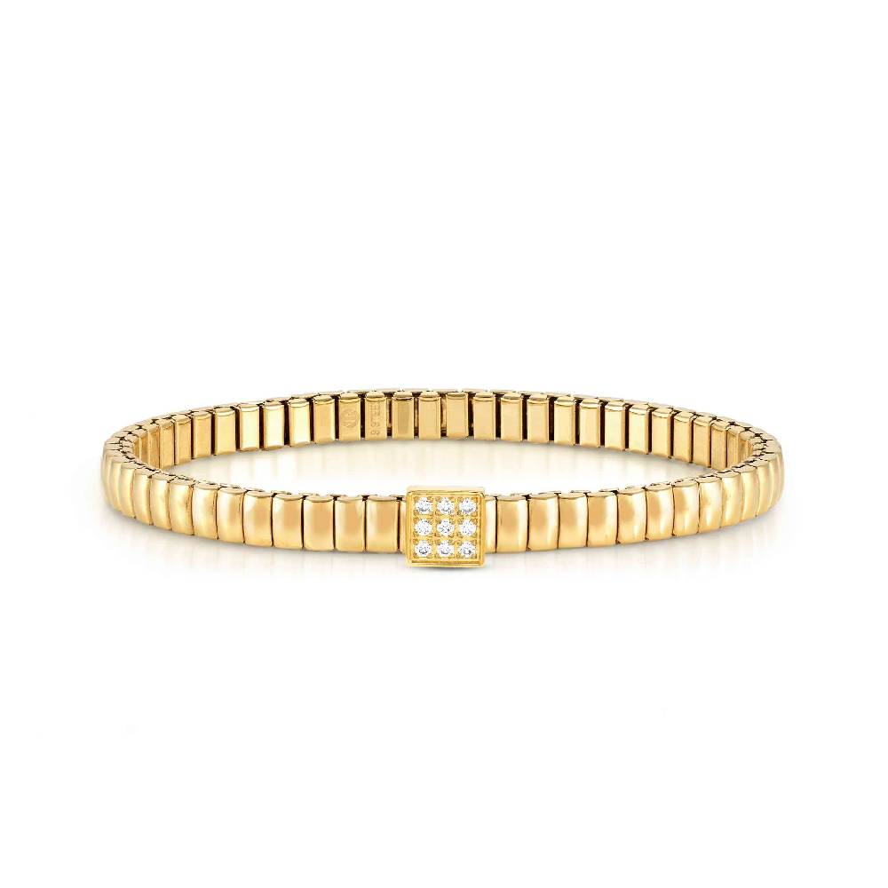 Nomination Bracciale Extension in PVD giallo con 1 Quadrato