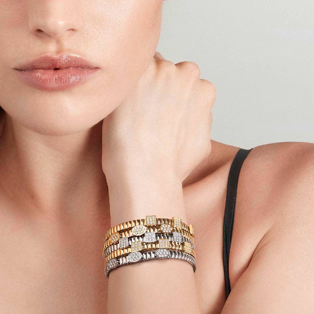 Nomination Bracciale Extension in PVD giallo con 1 Ovale Italia