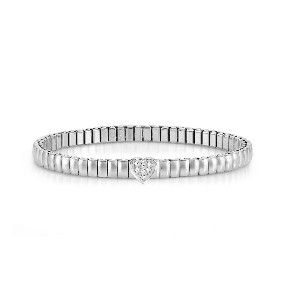 Nomination Bracciale Extension in Acciaio con Cuore e Pietre