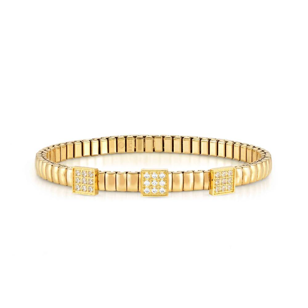 Nomination Bracciale Extension in PVD giallo con 3 Quadrati Offerta Giorno del Papà