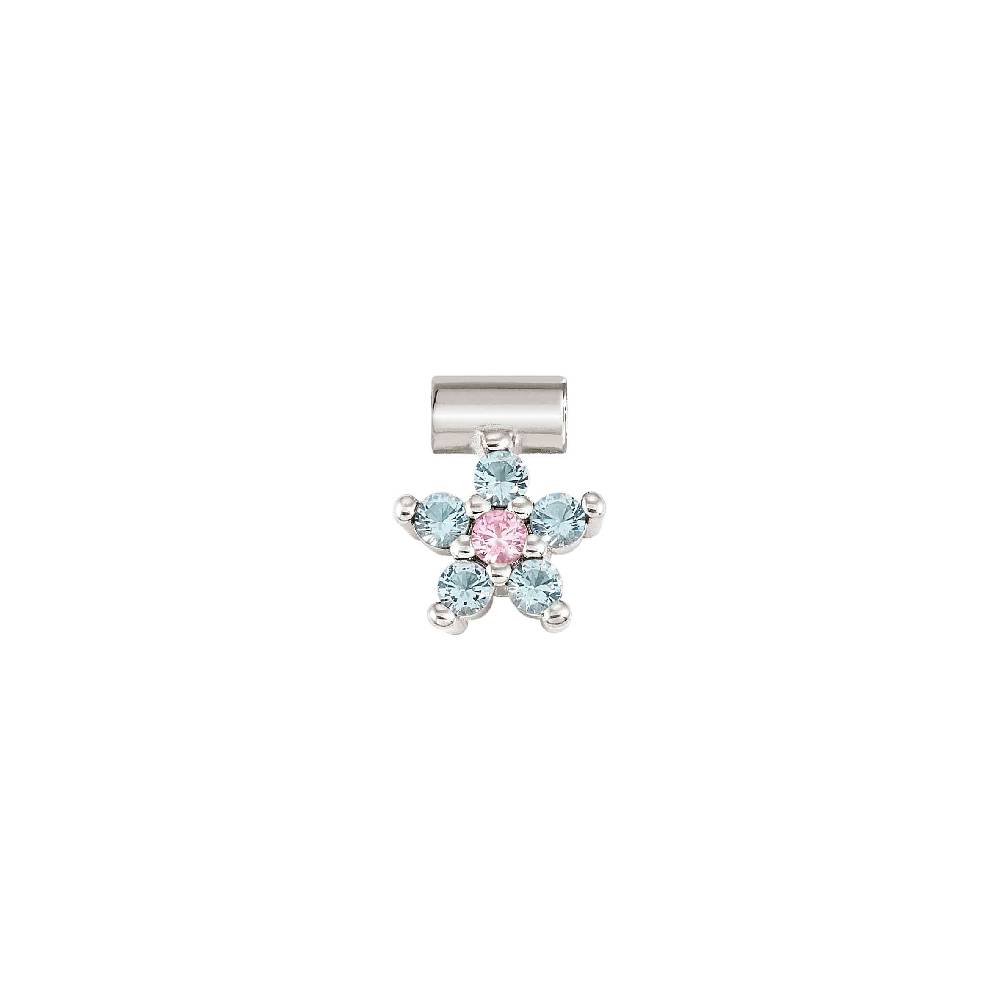 Nomination Ciondolo SeiMia fiore Azzurro e rosa con CZ