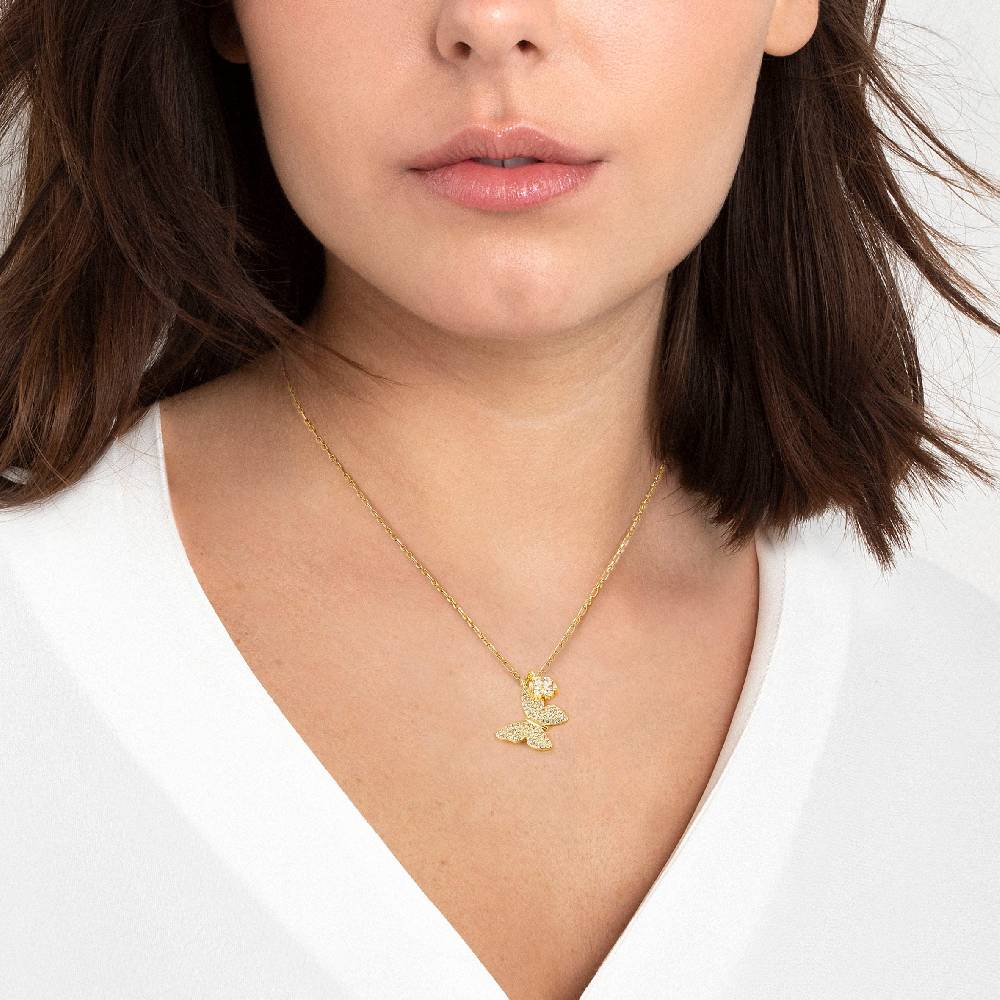 Nomination Collana Sweetrock Nature Farfalla e fiore Nuova