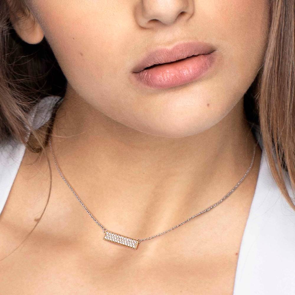 Nomination Collana BELLA LA VITA con targa in Pietre bianche Fornitura limitata