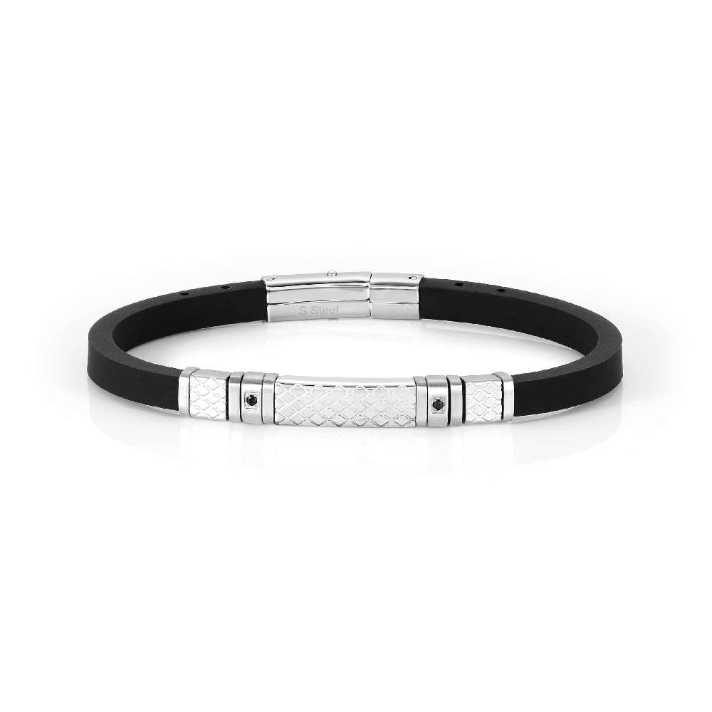 Nomination Bracciale City con pietra nera e placca decorata Economico
