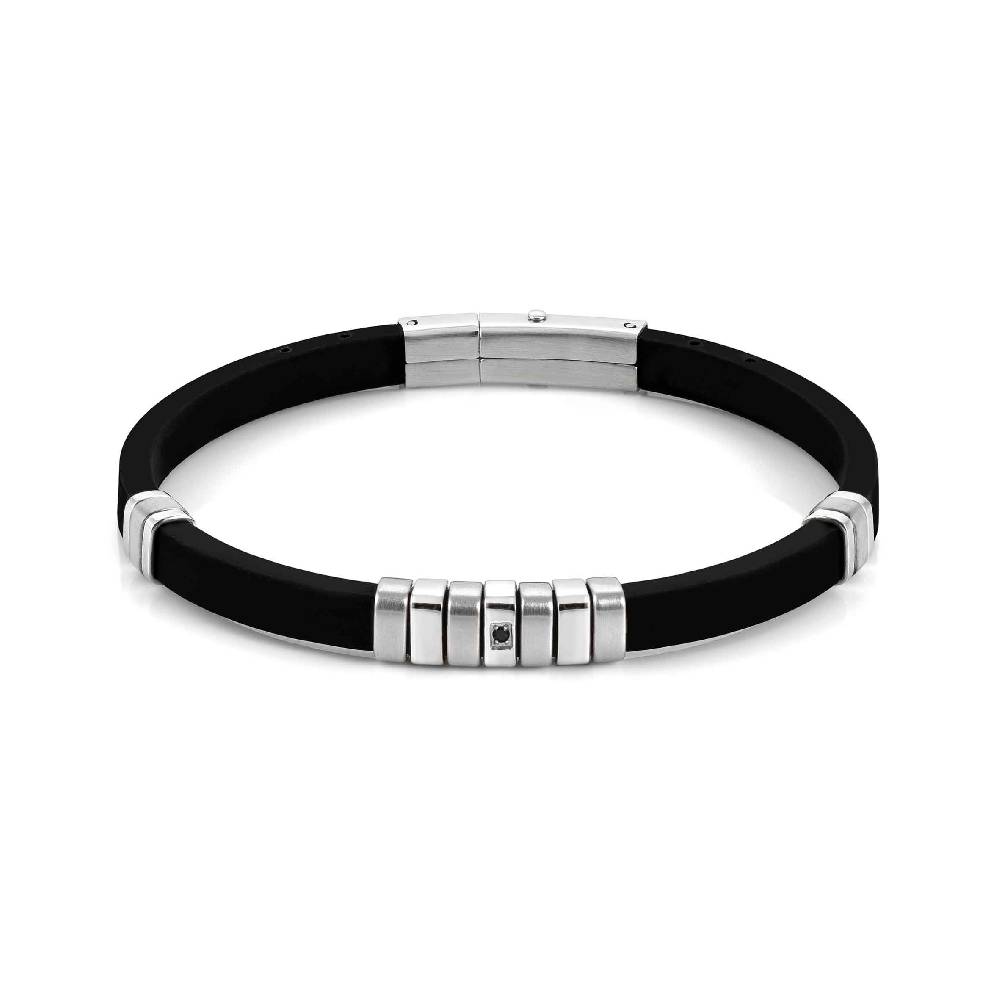 Nomination Bracciale City in caucciù e acciaio