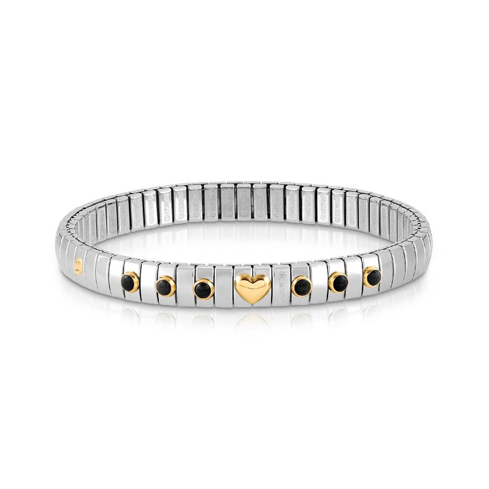 Nomination Bracciale Estensibile con 1 Cuore in Oro e Pietre Moda