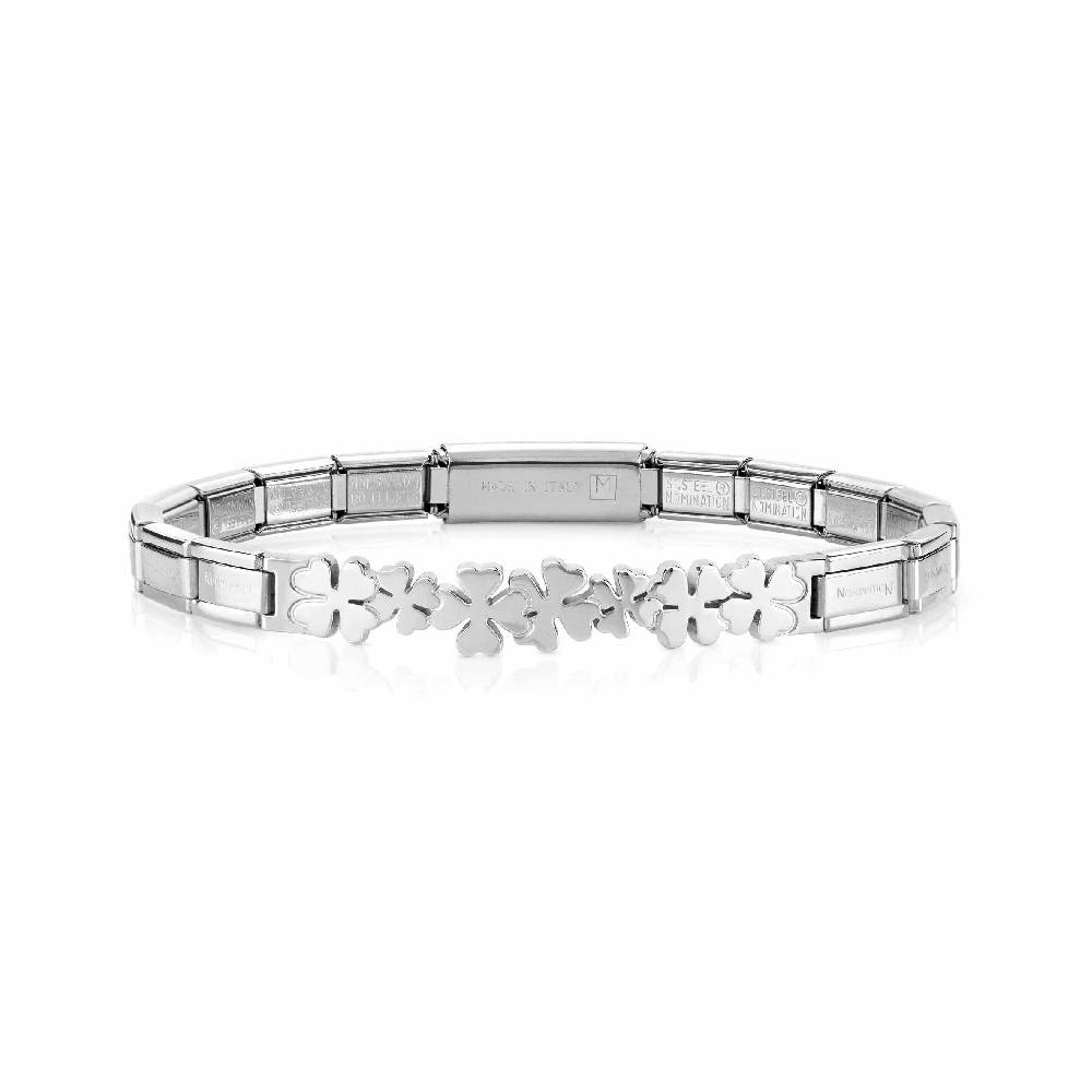 Nomination Bracciale Trendsetter con Quadrifogli in Acciaio Only for today