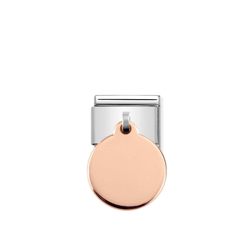 Nomination Link Composable Classic con Tondo Pendente in Oro rosa In Saldo