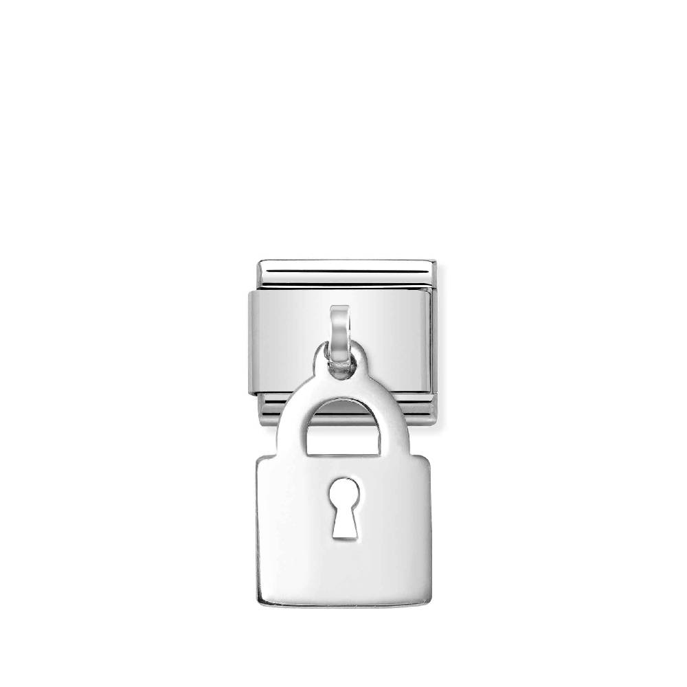 Nomination Link Composable Classic con Lucchetto Pendente Nuova