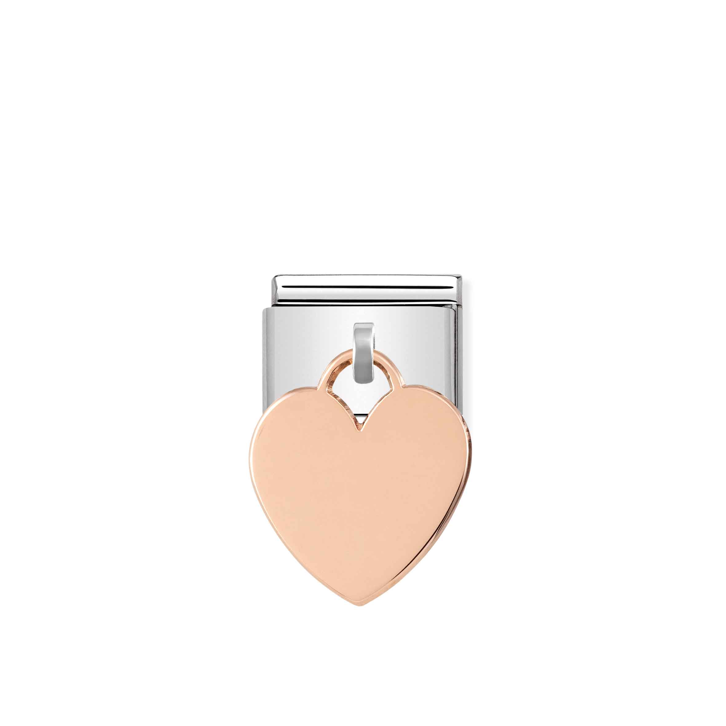 Nomination Link Composable Classic con Cuore Pendente in Oro rosa Grande vendita