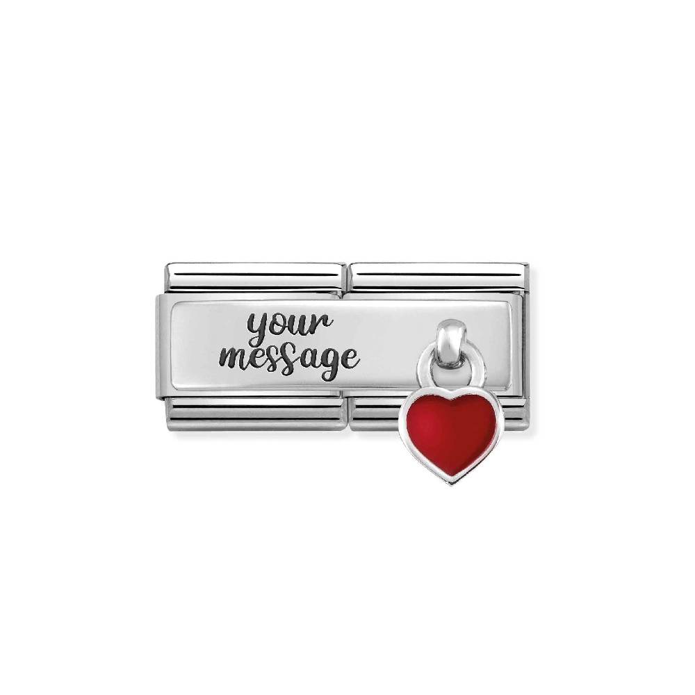 Nomination Link doppio composable classic Incisione Cuore Rosso Fornitura limitata