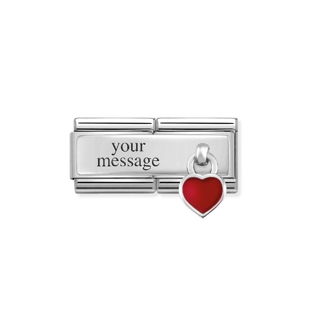 Nomination Link doppio composable classic Incisione Cuore Rosso Fornitura limitata