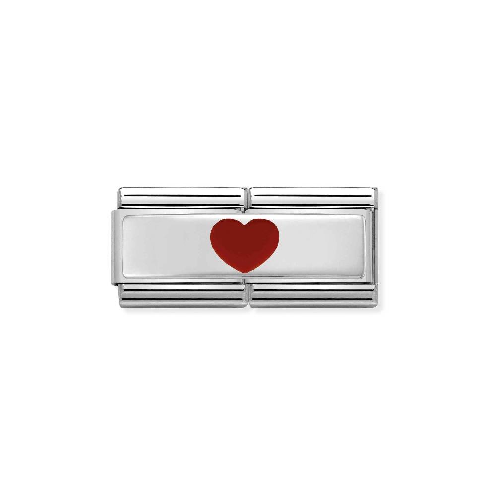 Nomination Doppio Link Composable Classic con Cuore Rosso Offerta esclusiva
