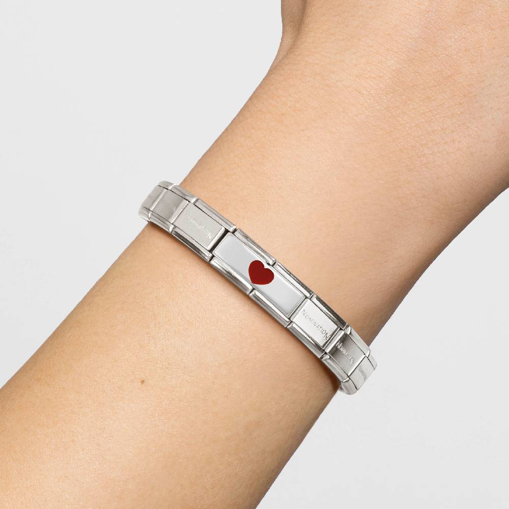 Nomination Doppio Link Composable Classic con Cuore Rosso Offerta esclusiva