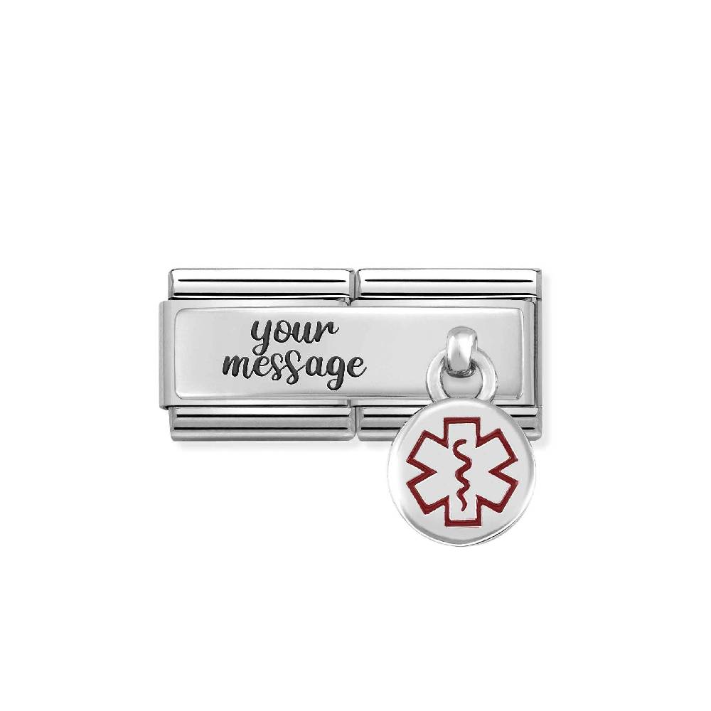 Nomination Link doppio composable classic Incisione Tag Medico Offerta Anniversario