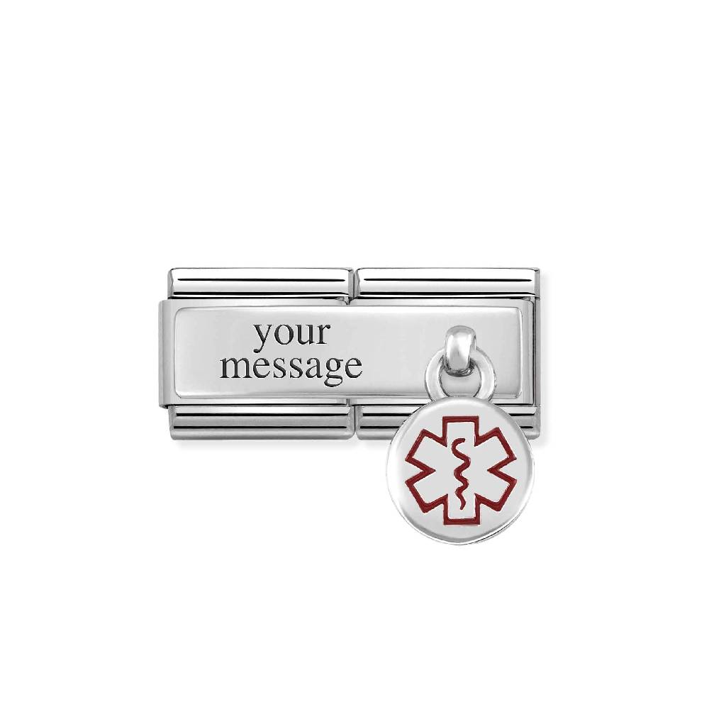 Nomination Link doppio composable classic Incisione Tag Medico Offerta Anniversario