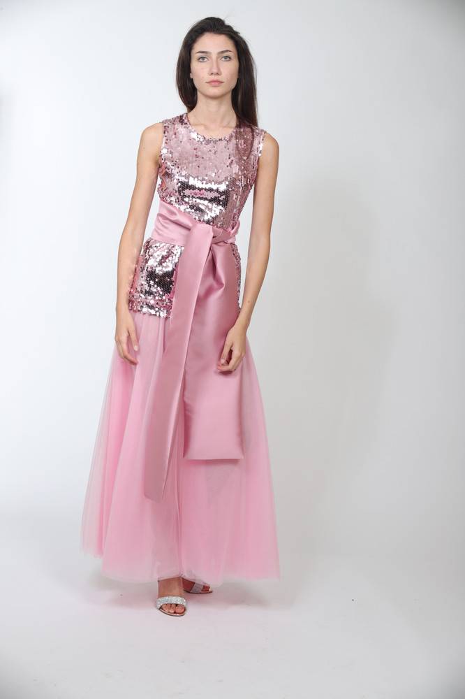 Nora Barth Abito in Tulle e Paillete Saldi Di Fabbrica