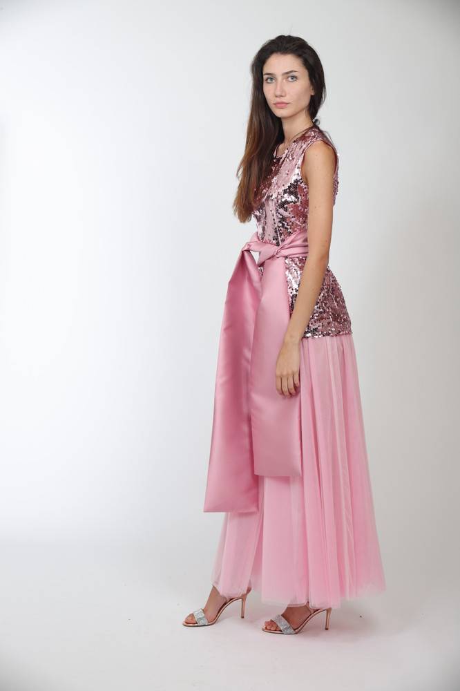 Nora Barth Abito in Tulle e Paillete Saldi Di Fabbrica
