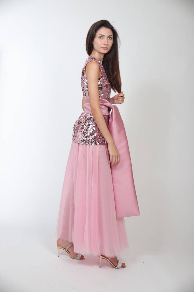 Nora Barth Abito in Tulle e Paillete Saldi Di Fabbrica
