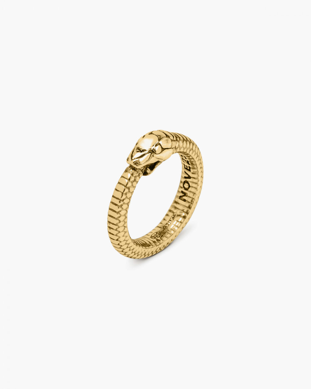 Nove25 ANELLO SERPENTE UROBORO PLACCATO ORO Soddisfazione Garantita