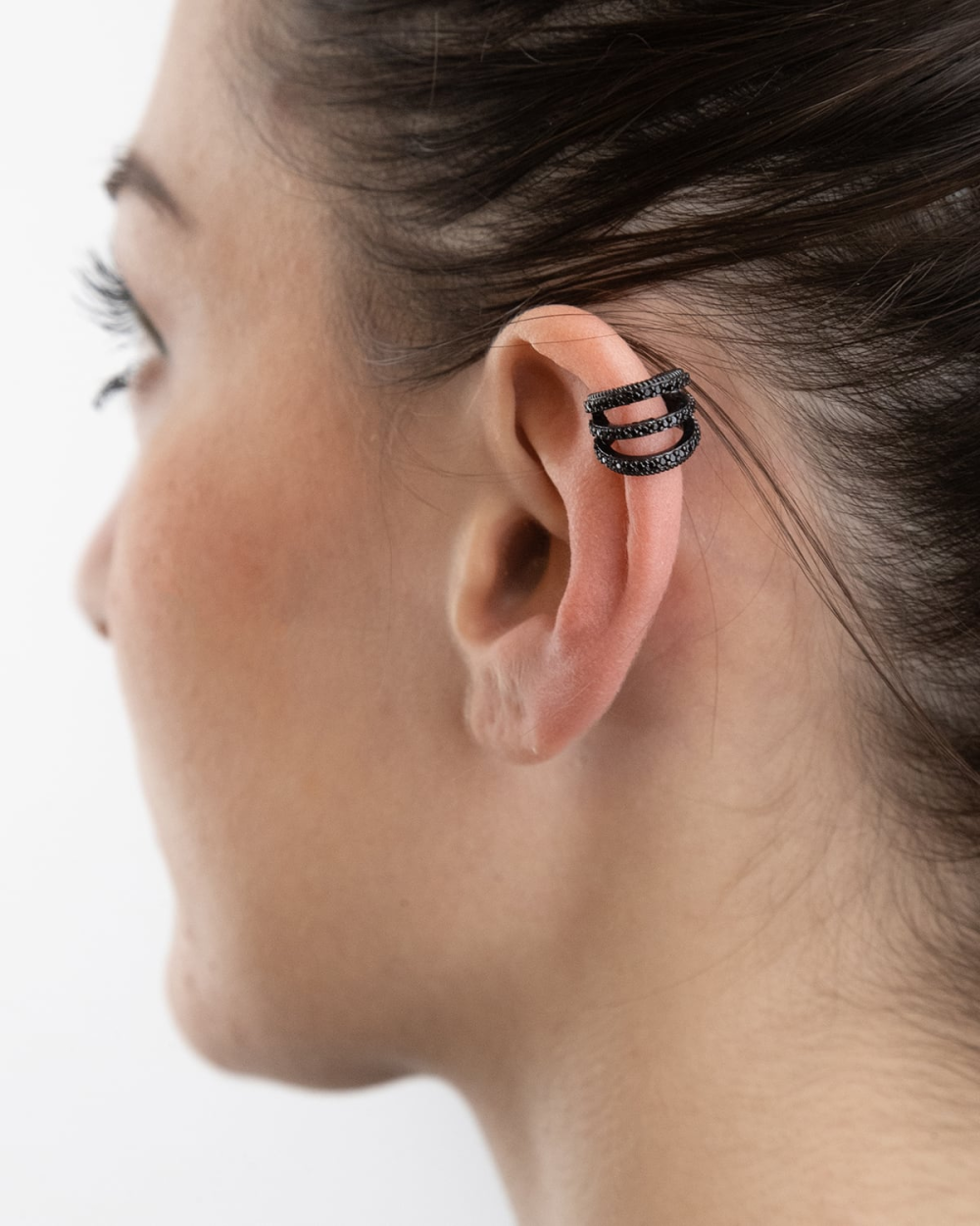 Nove25 EAR CUFF TRIPLE BLACK TIE CON BRILLANTI NERI Acquista Ora