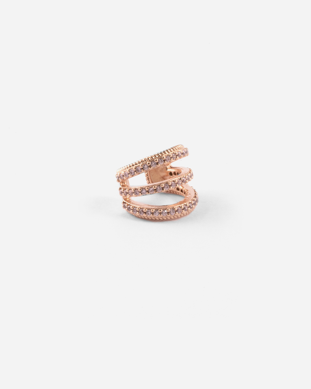 Nove25 EAR CUFF TRIPLE ROSE TIE PLACCATO ORO ROSA Fino Al -60%