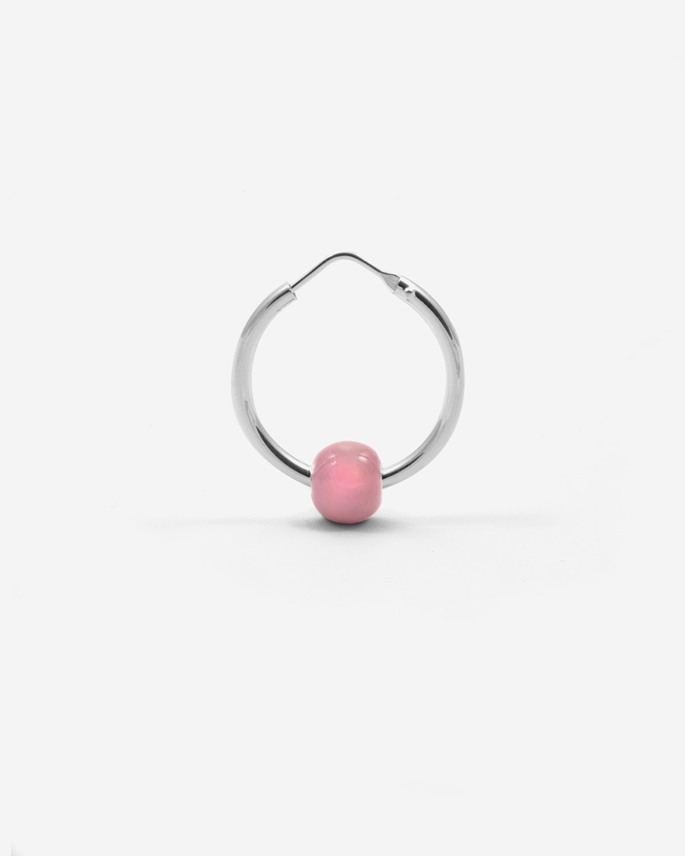Nove25 ORECCHINO SINGOLO PIERCING SFERA SMALTO ROSA Vendita Calda