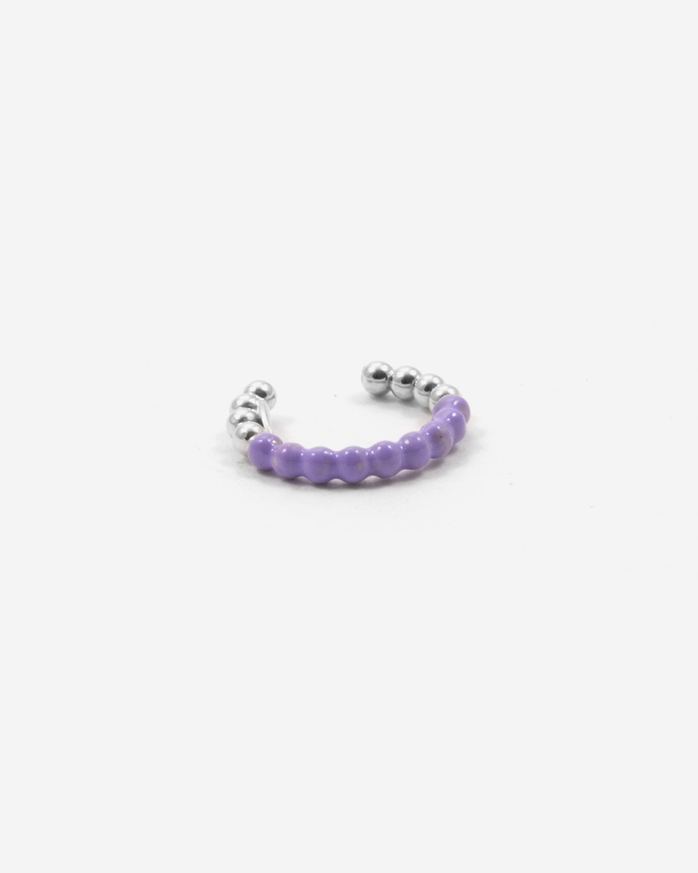 Nove25 EAR CUFF ORECCHINO SENZA BUCO PALLINE UN GIRO SMALTO LILLA Vendite Flash