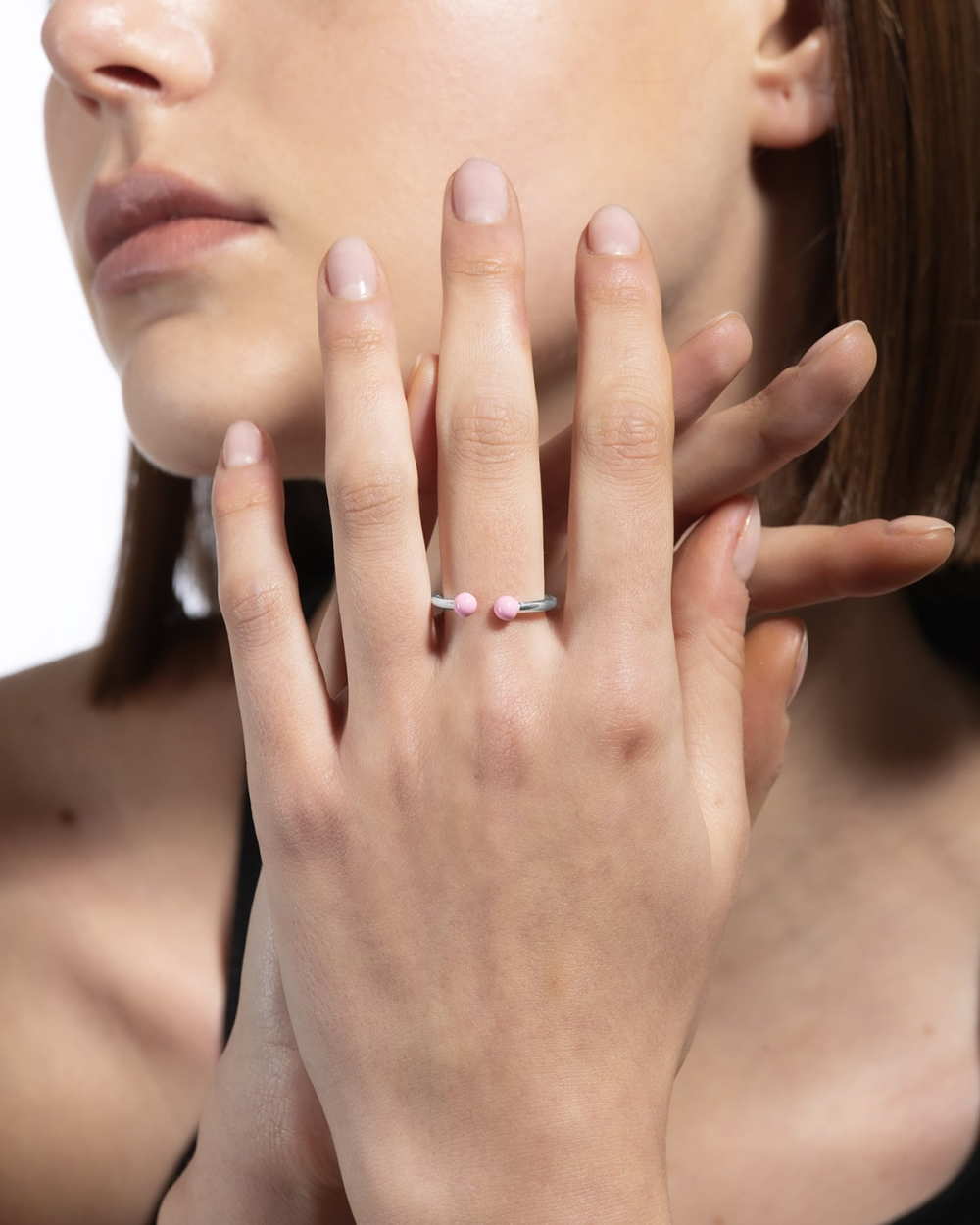 Nove25 ANELLO PIERCING SFERE GRANDE ROSA In Saldo
