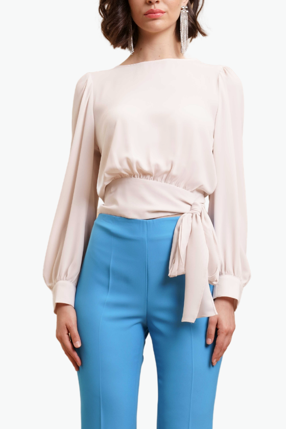 Nualy BLUSA CON FIOCCO Affare Del Giorno