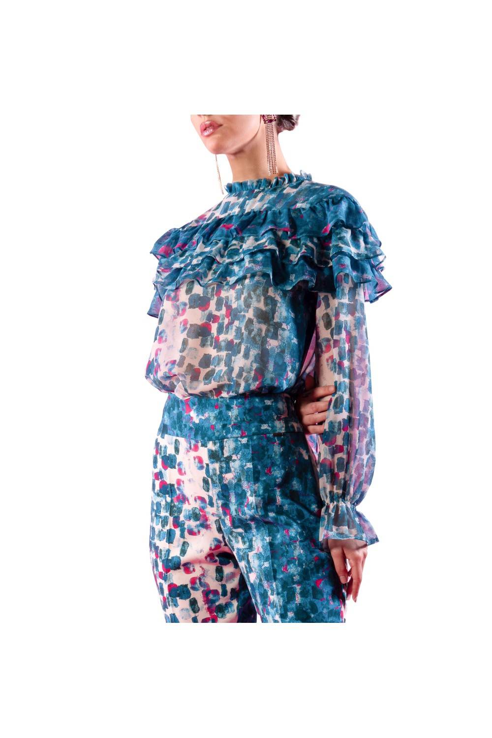 Nualy CAMICIA CON BALZE Soddisfazione Garantita