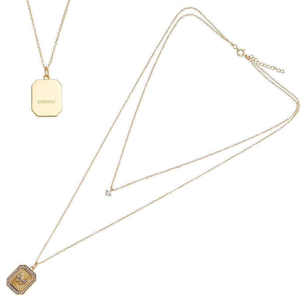 Ottaviani Collana doppio filo dorata con cubic zirconia Fino Al -60%