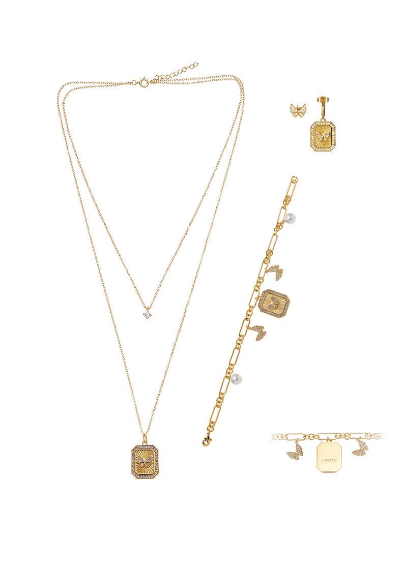Ottaviani Collana doppio filo dorata con cubic zirconia Fino Al -60%