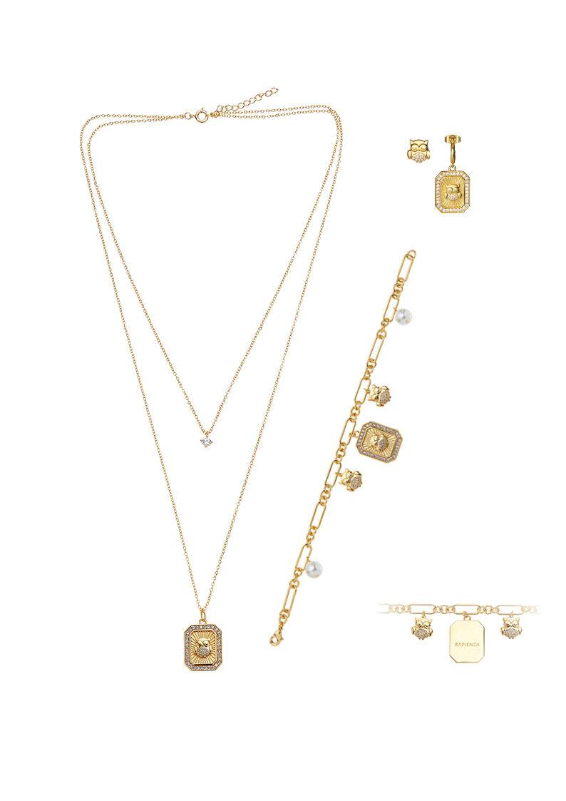 Ottaviani Collana doppio filo dorata con cubic zirconia Shopping Online