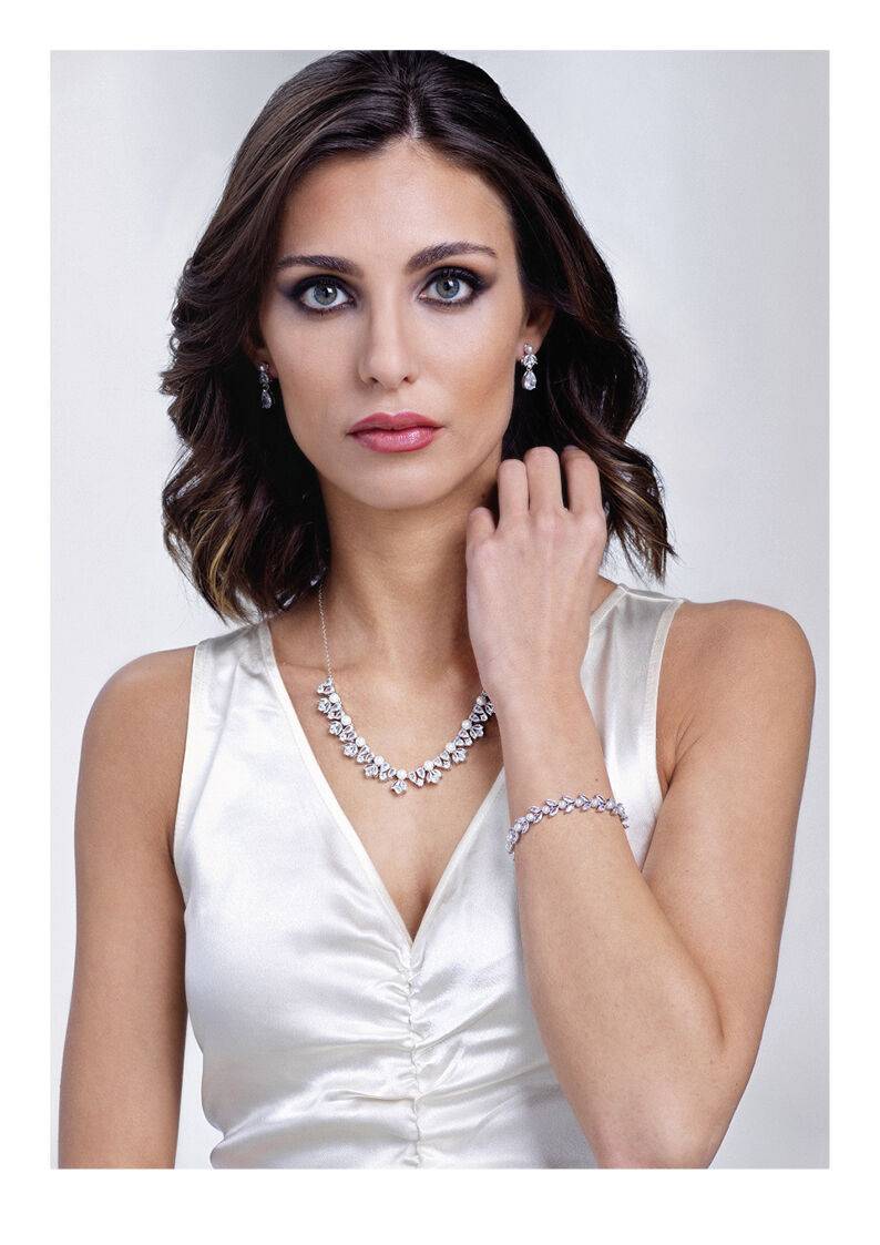 Ottaviani Collana rodiata con cubic zirconia e perle Economico