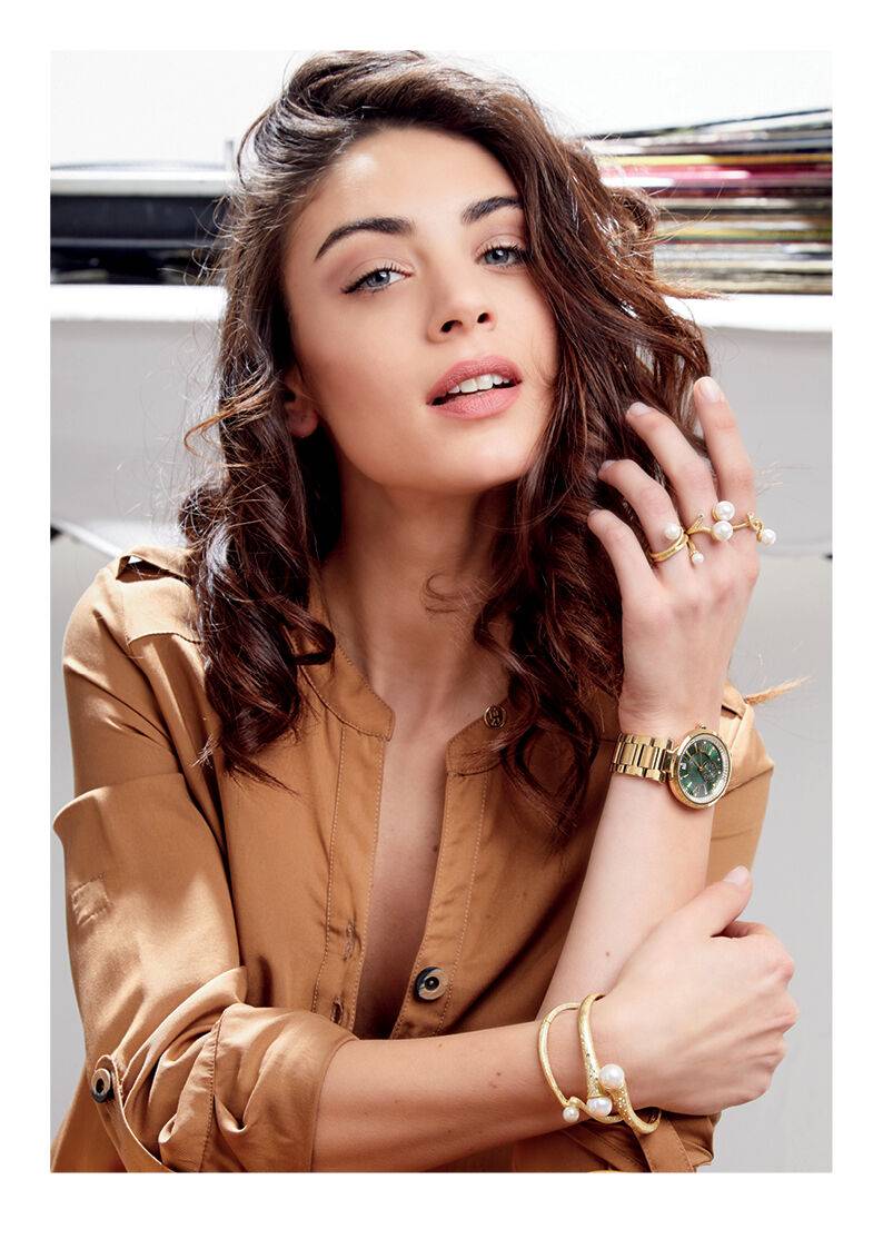 Ottaviani Anello in metallo placcato oro 18k,perle bijou Italia