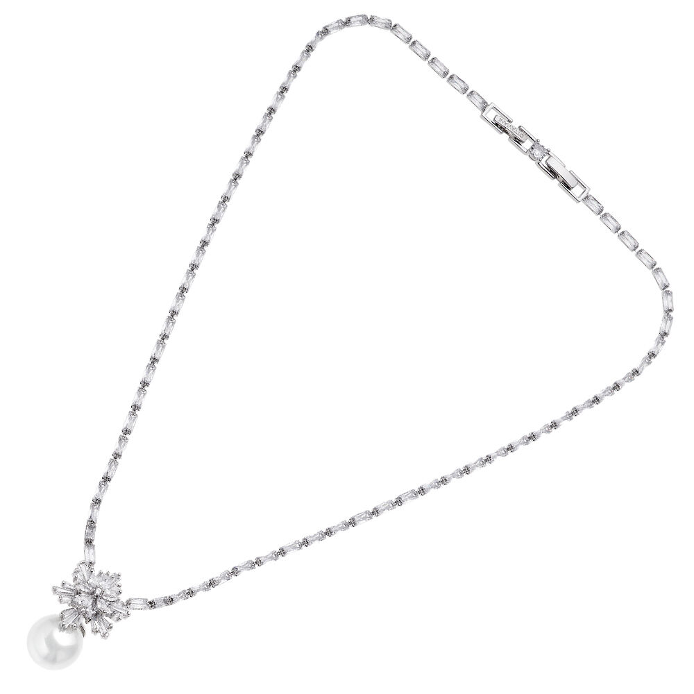 Ottaviani Collana rodiata con cubic zirconia e perla I Più Venduti