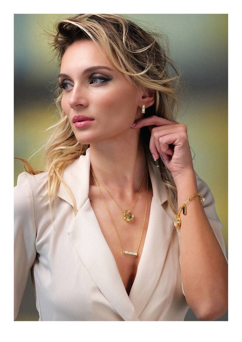 Ottaviani Bracciale dorato con cubic zirconia e perle Moda