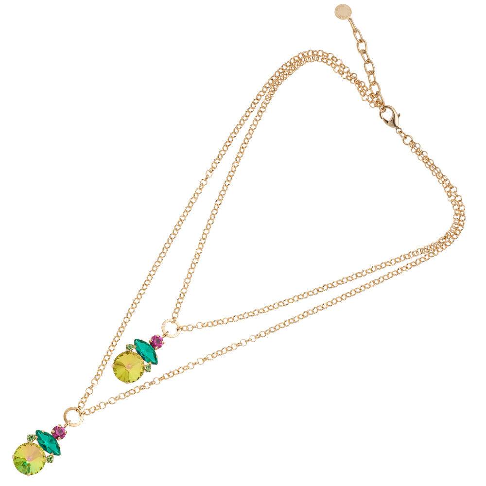 Ottaviani Collana dorata con cristalli Presa