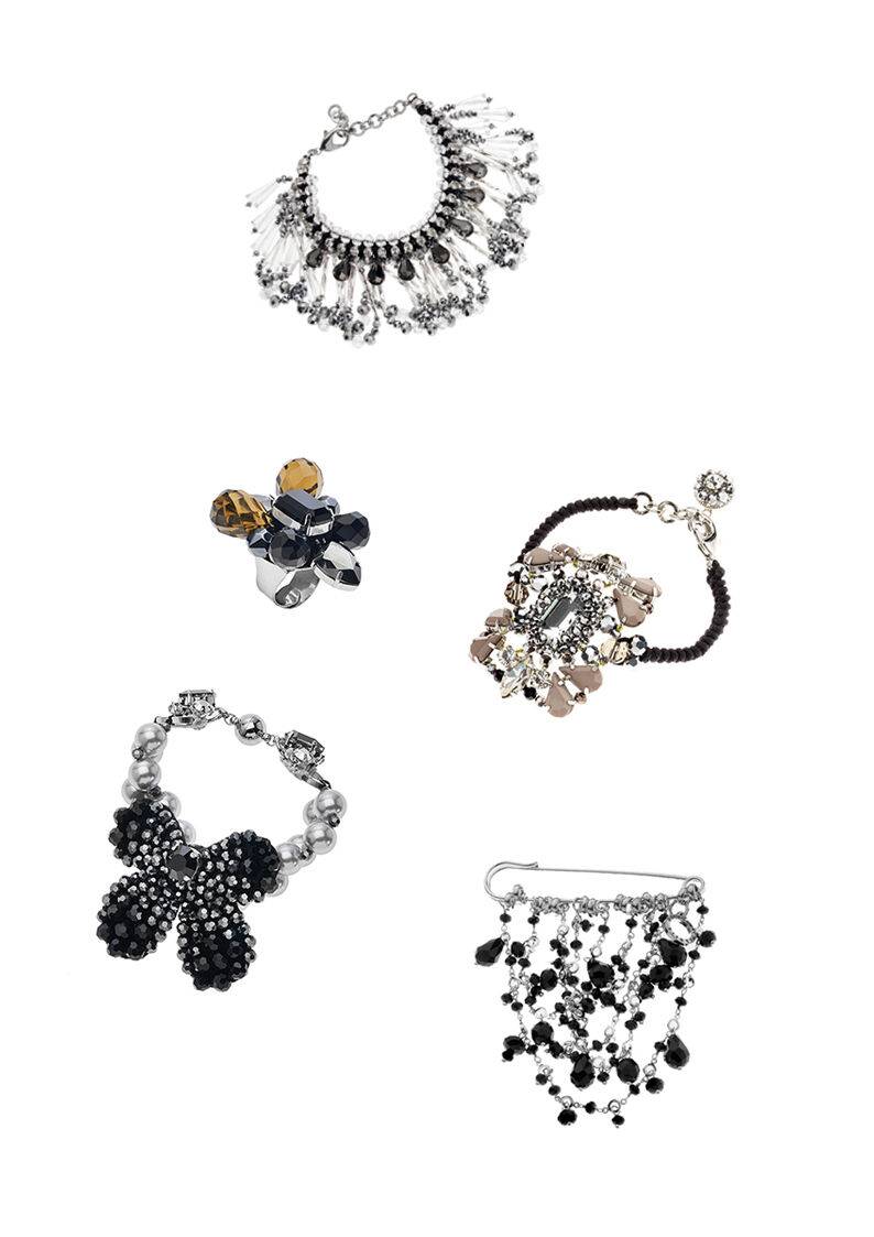 Ottaviani Bracciale con cristalli strass e perline Pezzi Unici