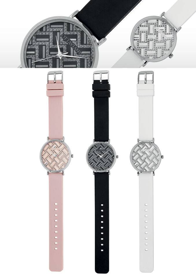 Ottaviani Quarzo argento silicone nero In Saldo