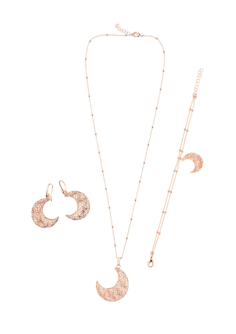 Ottaviani Collana in bronzo rod.c/glitter argento Vendita