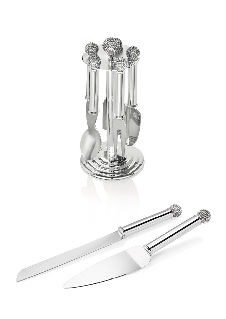 Ottaviani Set 6 coltelli da formaggio in met.arg c/stras In Saldo