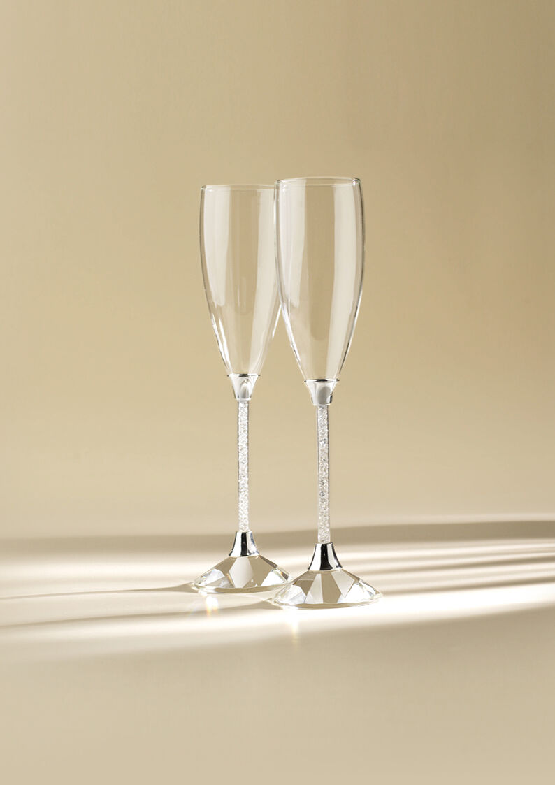 Ottaviani Coppia flute con cristalli In Linea