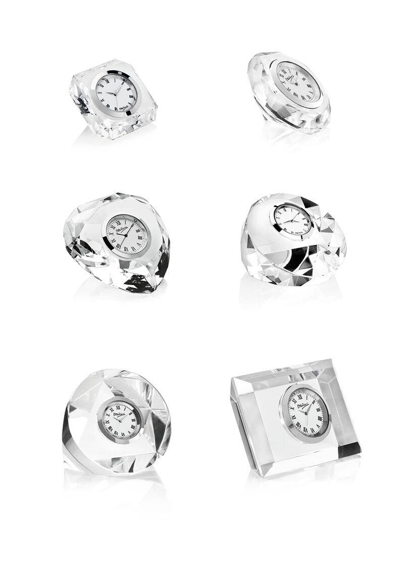 Ottaviani Orologio in cristallo cm.2,5x6x8,5 Spedizione Gratuita